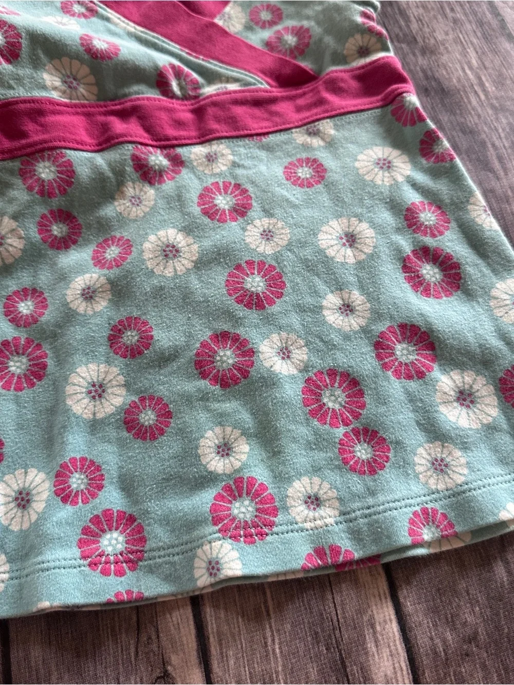 Tea floral aqua dress fair fade pilling 12/18